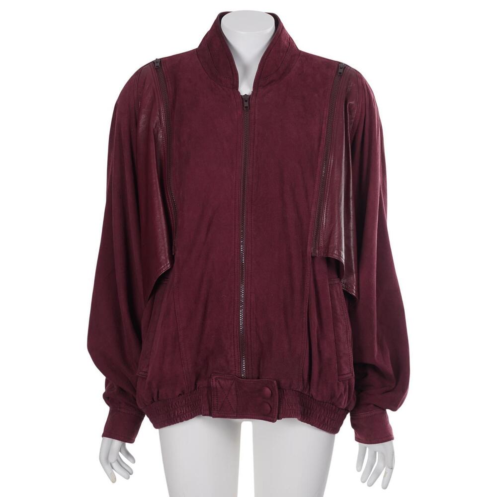 Clifford Michael Vintage Bomber Jacket M Burgundy Suede Leather Full Zip Canada